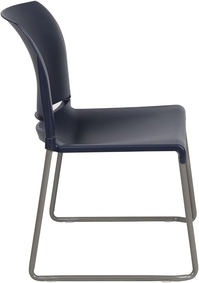 Flash Furniture Hercules Stack Chair, Gray | Sled Base, Powder Coated, Contoured, 880 LBS. Weight Capacity - Image 8