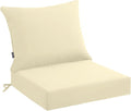 PatioGlow Outdoor Seat Cushion Set 22 x 24 x 4 Inch, Waterproof & Fade Resistant Patio Furniture Cushions with Removable Cover and Ties, Thick Deep Seating Pads for Outside Chair Sofa Couch, Yellow by CushionHavenfortheOutdoors