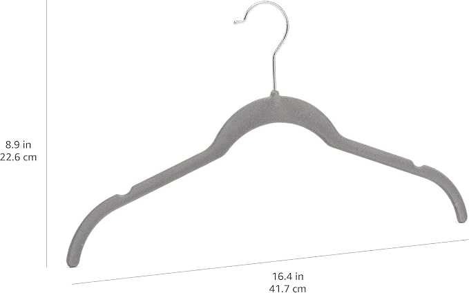Amazon Basics Space Saving Slim Velvet Non-Slip Clothes Hangers for Closet Organization, Gray/Silver, 150-Pack - Image 6