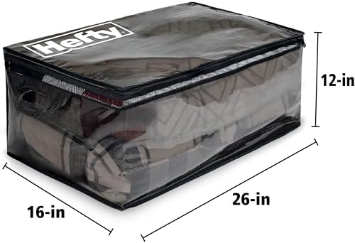 Hefty Storage Bags Extra Large Double Zipper Backpack, Heavy Duty Water Resistant Moving Totes with Shoulder Straps, Foldable Reusable Packing Organizers, 6 Pack (X-Large Black) - Image 5