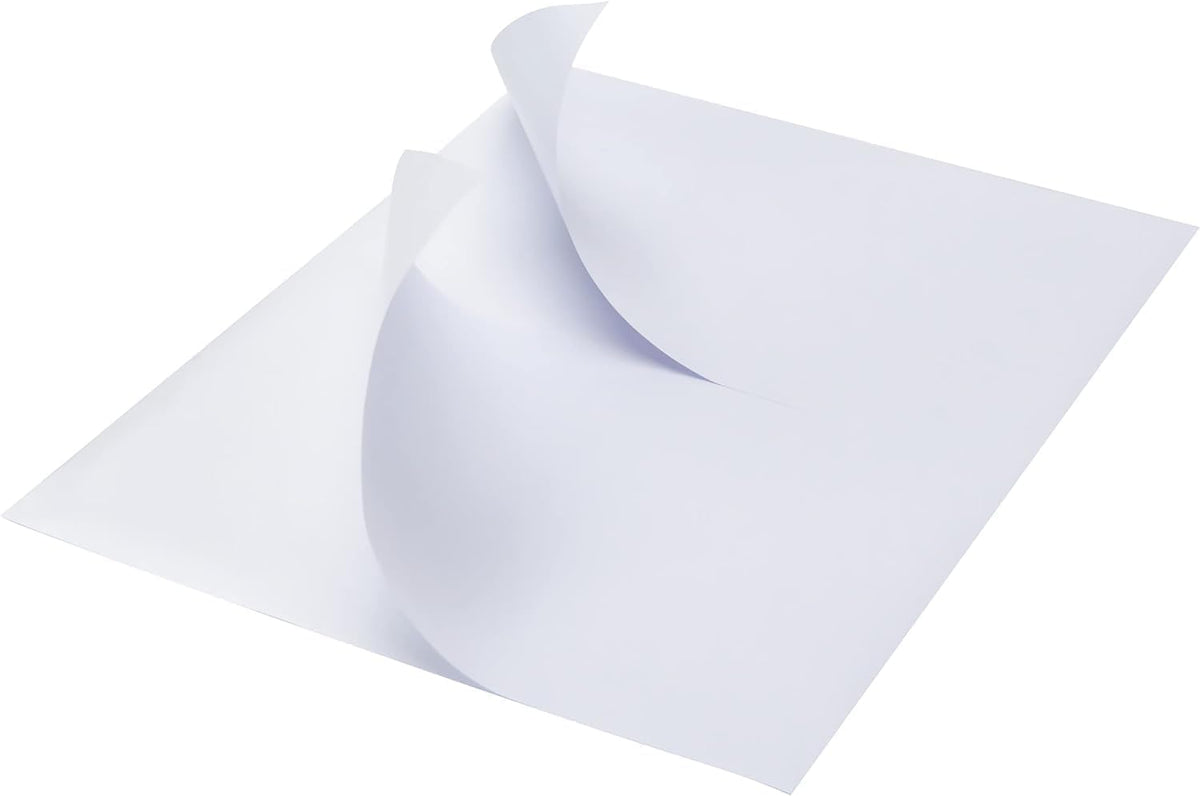 MFLABEL Half Sheet Shipping Labels (8.5" x 11") - 300 Self-Adhesive Labels for Laser/Inkjet Printers | 2-UP Design for FedEx, UPS, Amazon FBA | Matte Finish No-Jam Labels + 12 Free Fragile Stickers by MFLABEL
