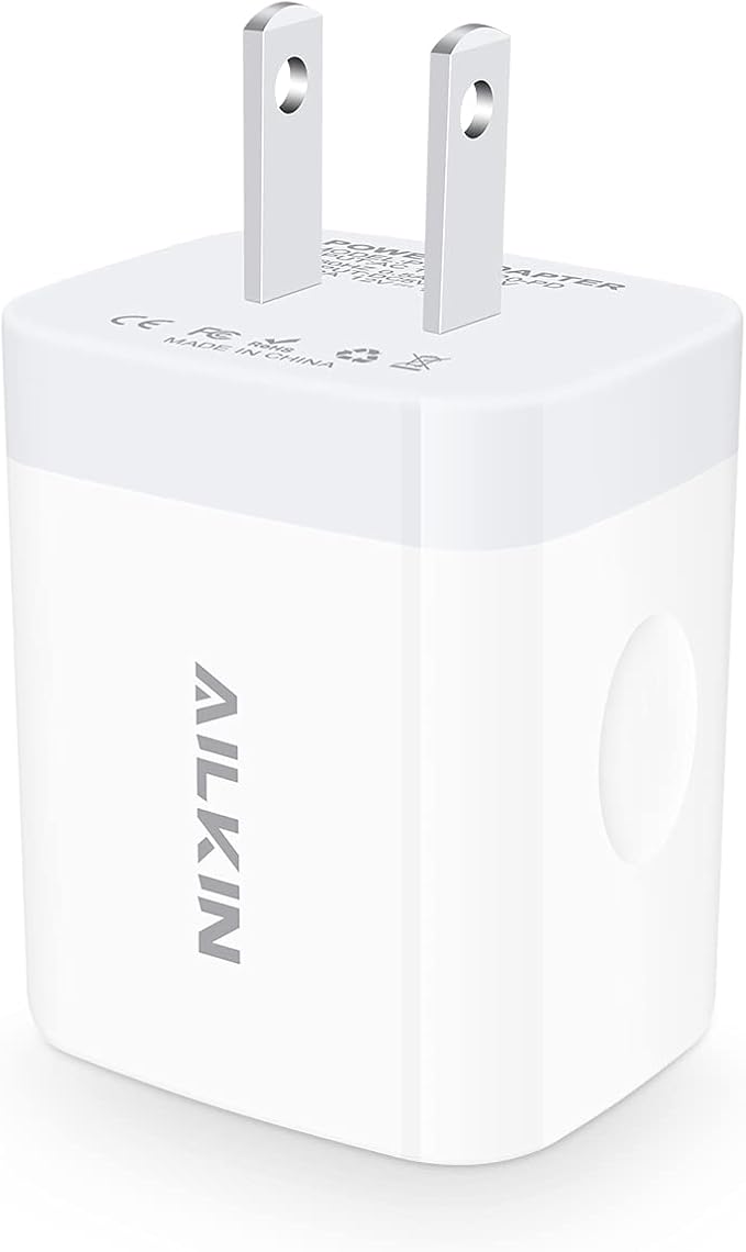 USB C Charger Block, 20W PD Wall Charger C Type Fast Charging Power Adapter | USB Plug Brick Cube Box Station for iPhone 17 16e 16 15 14 13 Pro Max 13 Mini Pro Max Apple USBC Outlet Typec Port Connector by AILKIN