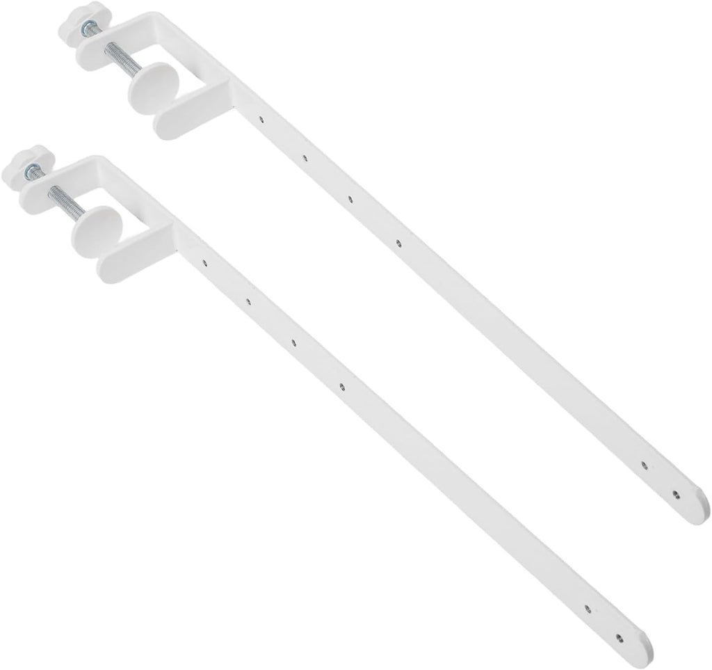 2 Pack Extended Desk Clamp for Pegboard, Nailless Metal Desktop Fixing Bracket with 41.5cm Height, Adjustable Office Gaming Accessory for 1-5.5cm Thick Desks, White - Image 7