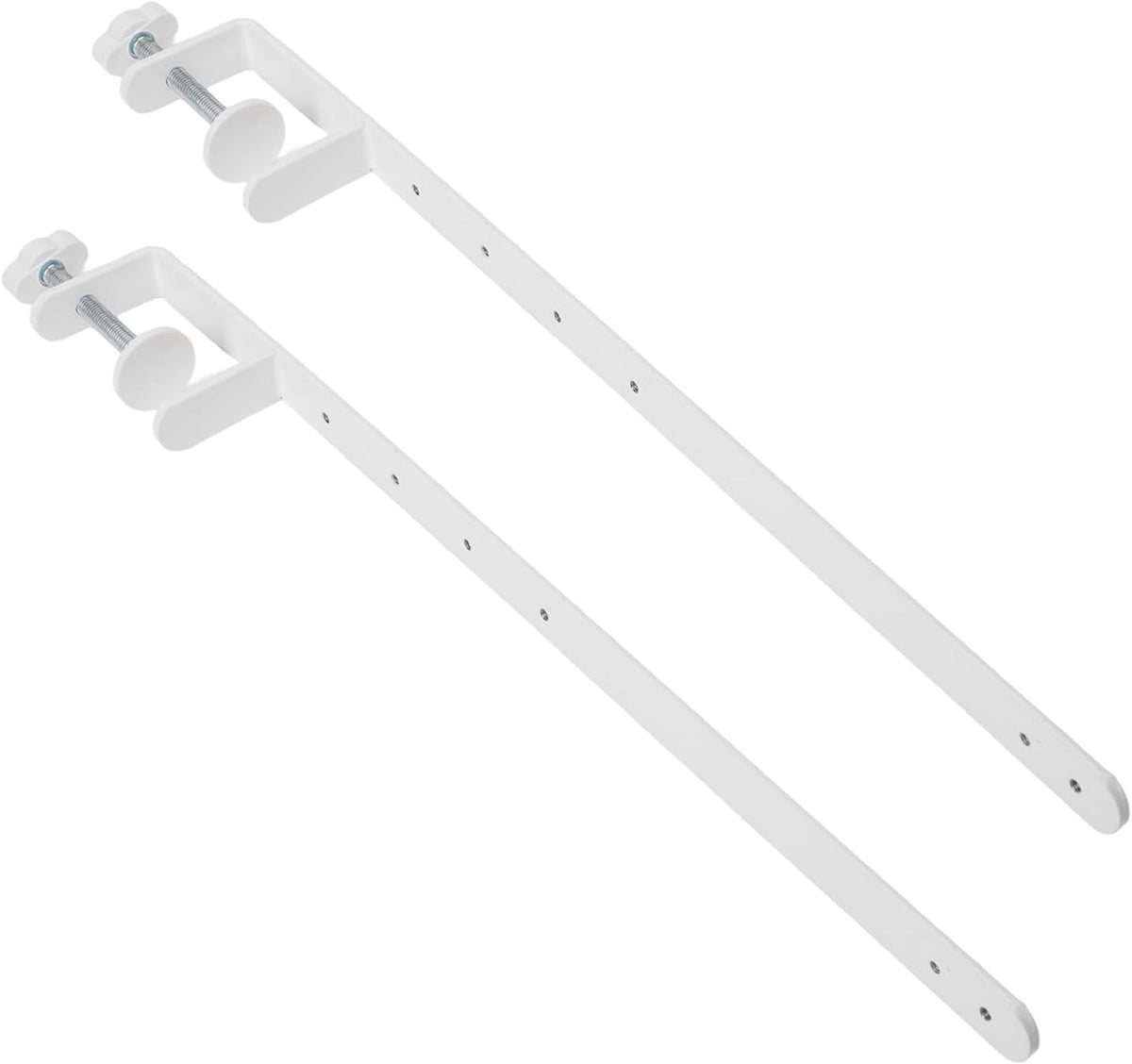 2 Pack Extended Desk Clamp for Pegboard, Nailless Metal Desktop Fixing Bracket with 41.5cm Height, Adjustable Office Gaming Accessory for 1-5.5cm Thick Desks, White - Image 7