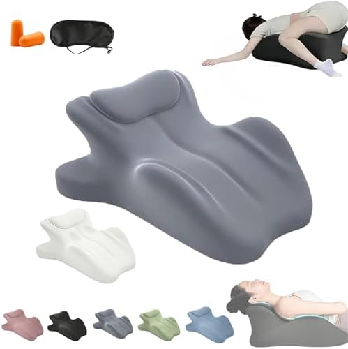 Couples Pillows 27° Position Ergonomic Contoured Support Pillow, NeckPillow, Reading Pillow Multi-Functional Memory Foam Lounger Cushion with Small Pillows Back Support for Couples(Gray,25"x22"x18") by Unknown