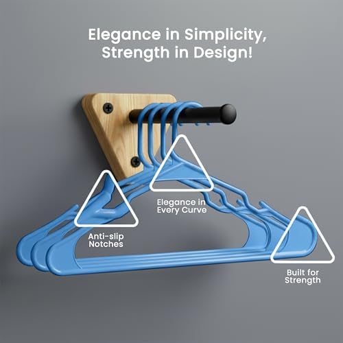 Utopia Home Plastic Hangers 30 Pack – Space Saving Clothes Hanger Blue | Durable & strong | Closet organizer & storage | Ideal for apartments, dorms & stocking stuffers - Image 5