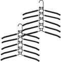 Clothes Hanger Space Saving 2 Pack Multi-Layer Shirt Hangers | Heavy Duty Coat Hanger, Non-slip Foam Padded, Detachable Design, T-Shirt Hangers for Man & Women Dorms and Apartmetns Black by YiSeyruo