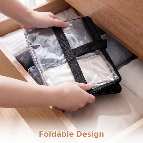 6 Pack Clear Storage Bags for Clothes, 45L Closet Organizers and Storage | Plastic storage with zipper and handle, moving bags, under-bed storage, closet organizer for blankets, comforters, toys - Image 5