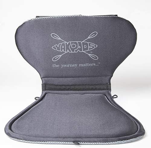 Low Back Cushioned Seat Pad, Gel Seat Pad for Kayaks, Portable Seat Cushion for Outdoor Watersports and Recreation - Cascade Creek (Low Back) by Yakpads