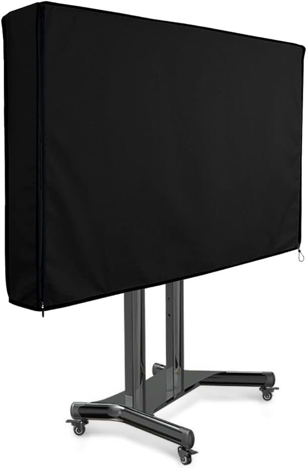 Outdoor Stand TV Cover 60-72 Inch - Outside Mobile Cart Weatherproof Dustproof Screen Protection for LED OLED LCD Flat & Curved TVs - Black by BOSKING