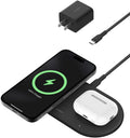 Belkin Qi2 15W 2 in 1 Wireless Charging Pad with USB-C Port | MagSafe compatible, iPhone 16/15 Series, Samsung Galaxy S25 Series, AirPods, extra USB-C port, Magnetic by Unknown