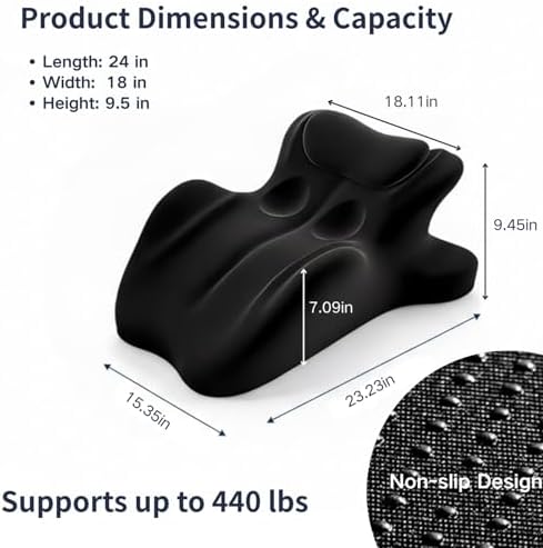 Couples Pillow, 27° Ergonomic Memory Foam Wedge Pillow – Multi-Position Back & Lumbar Support For Sleeping, Reading & Relaxing(Green) - Image 7