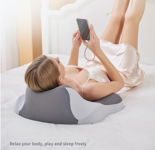 Reading Pillow, Ergonomic Memory Sponge Bed Wedge Pillow is Suitable for headboard, Chin and Back Support Pillow, Bed Support Sofa Floor, and Sleep Pillow.，Grey - Image 2