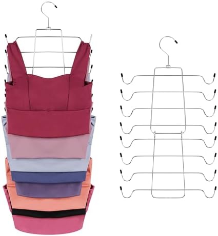 ZEDODIER 3 Pack Tank Top Hanger, Bra Organizer for Closet, Space Saving | 48 Hooks Total, Sturdy Metal, 360° Rotating, Foldable Design, Hanging Closet Organizers and Storage for Apartments and Dorms by ZEDODIER