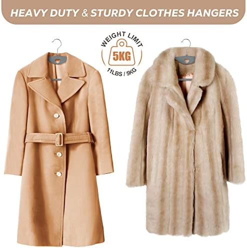 Plastic Hangers Grey Clothes Hanger 30 Pack | No Shoulder Bumps, 360°Swivel Hook, Thin, Space Saving for Closet, Fit for Suits Pants Heavy Duty Adult Coat Shirt Dress - Image 2