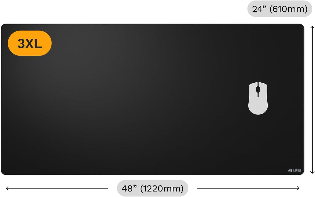 Glorious Gaming Mouse Pad GMP 2-3XL - Spill-Proof Mouse Pad, Optimised for Gaming Sensors, Balanced Surface for Speed & Control, Anti-fray Edges - 48" x 24" x 0.12" - Triple Extra Large Desk Mat - Image 9