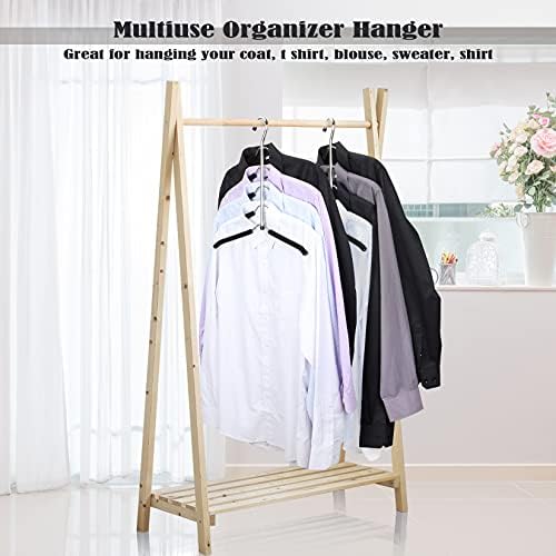Hangers Space Saving Clothes Hanger 2 Packs | Non Slip Padded Coat Hanger 5 Layers Heavy Duty Stainless Steel Sweater Shirt Hanger Closet Storage Organizer - Image 6
