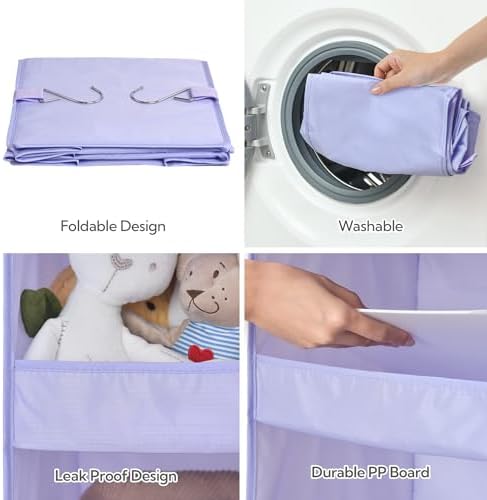 GRANNY SAYS 3-Shelf Hanging Closet Organizer, Foldable Storage, Purple | 33 lb Capacity, No-Sag Support, Keeps Clothes Neat, Folds Flat, Fits RV, Dorm & Small Closets, 2 Pack - Image 4