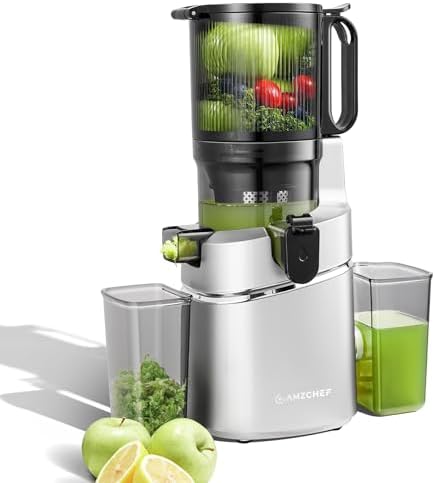 Cold Press Juicer Machine, 5.8" Wide Chute for Whole Fruits & Vegetables by AMZCHEF