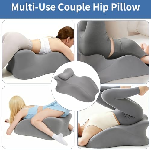 Intimacy Pillow Wedge - Sweet Spot Pillow for Couples, Memory Foam Ergonomic Support Cushion, Multi-Position Couples Pillow, Removable Washable Cover for Relaxation & Play (Full Grey) - Image 3