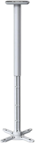 Jomard Projector Ceiling Mount, Heavy Duty Aluminum, Adjustable Height 22"-40.78", 360° Swivel 15° Tilt, Holds 15 Lbs, White by Jomard