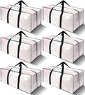 VELVETSURE 6 Pack Heavy Duty Large Moving Bags W/Backpack Straps - Strong Handles & Zippers, Storage Totes For Space Saving, Fold Flat, Alternative to Moving Box and Storage Bin, Semi-Transparent by VELVETSURE