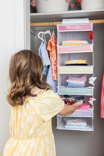 Three Sweet Peas Co Monday through Friday Hanging Weekly Clothes Organizer for Kids - Image 2