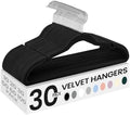 SONGMICS Velvet Hangers 30 Pack, Non-Slip Clothes Hangers, Space-Saving | Suit Hangers with Shoulder Notches, Pants Bar, 360° Swivel Hook, for Closet, Ink Black, BREANNA Collection UCRF029B03 by Unknown