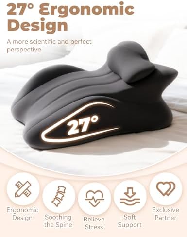 Couples Pillow for Intimacy 27 Degree = Just The Right Lift, Ergonomic Memory Foam Intimacy Comfort Pillow Hip & Back Support, All Perfect Position Easily Postures Wedge Pillow (Gray) - Image 2