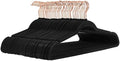 Amazon Basics Slim Velvet Non-Slip Space Saving Suit Clothes Hangers for Closet Organization, Black/Rose Gold, 50-Pack by AmazonBasics