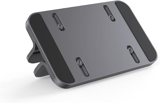 Aluminum Laptop Vertical Stand Organizer, Sturdy Laptop Computer Holder Desktop Stand Compatible with new Retina Apple MacBook Pro/Air/Neo, Mac mini & iPad Pro - Spacegrey - Image 4