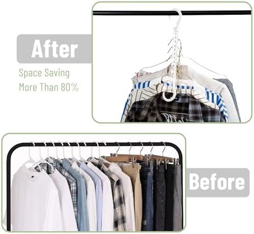Mr. Pen- Space Saving Hangers for Clothes, 20 pcs, White | Plastic Multi Clothes Hangers Space Saving, 6 Slots, 360° Rotating Hooks - Image 6