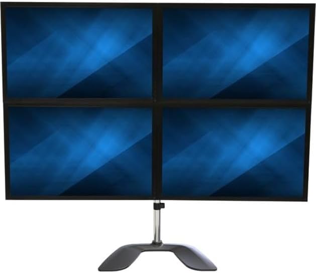 StarTech.com Desktop Quad Monitor Stand - Ergonomic VESA 4 Monitor Arm (2x2) up to 32" (17.6lb/8kg) - Free Standing Articulating Universal Pole Mount - Height Adjustable/Tilt/Swivel/Rotate (ARMQUADSS) | Ergonomic VESA 4 Monitor Arm (2x2) up to 32" (17.... - Image 9