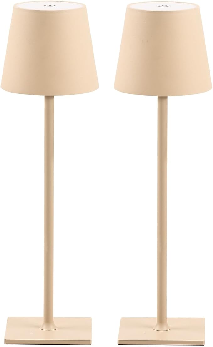 CHLORANTHUS 2 Pack Cordless Table Lamps, 3 Colors Stepless Dimming, 5000mAh Rechargeable Battery LED Desk Lamp for Bedroom/Couple Dinner/Desk/Cafe/Dining Room/Terrace by CHLORANTHUS