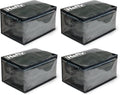 Hefty Large Flexible Tote with Breathable Mesh, Double Zipper, 2 Handles – Ideal for Moving or Clothes & Apparel Storage, Alternative to Plastic Bin, Organizer or Container – 4 Pack by Hefty