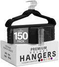 Utopia Home Velvet Hangers, Black, 150 Pack | Luxury Non-Slip Slim Pant & Coat Hangers | Strong Space-Saving Clothes Hangers | 360° Swivel Hook by UTOPIAHOME