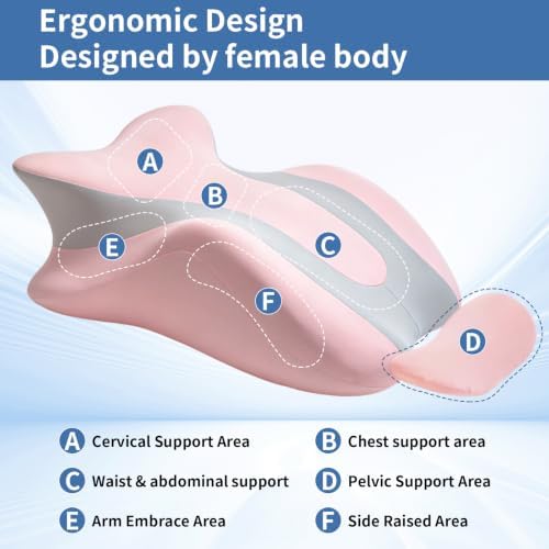 Intimacy Pillow Wedge - Sweet Spot Pillow for Couples, Memory Foam Ergonomic Support Cushion, Multi-Position Couples Pillow, Removable Washable Cover for Relaxation & Play (Pink Grey) - Image 4