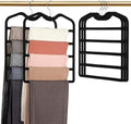 Pants Hangers Space Saving,5 Pack Velvet Short Neck Pants Hangers,5 Tier Space Saving Velvet Hanger,Closet Organizers and Storage Dorm Room Essentials for College Students Girls Guys Holds Pant,Jean by DOIOWN