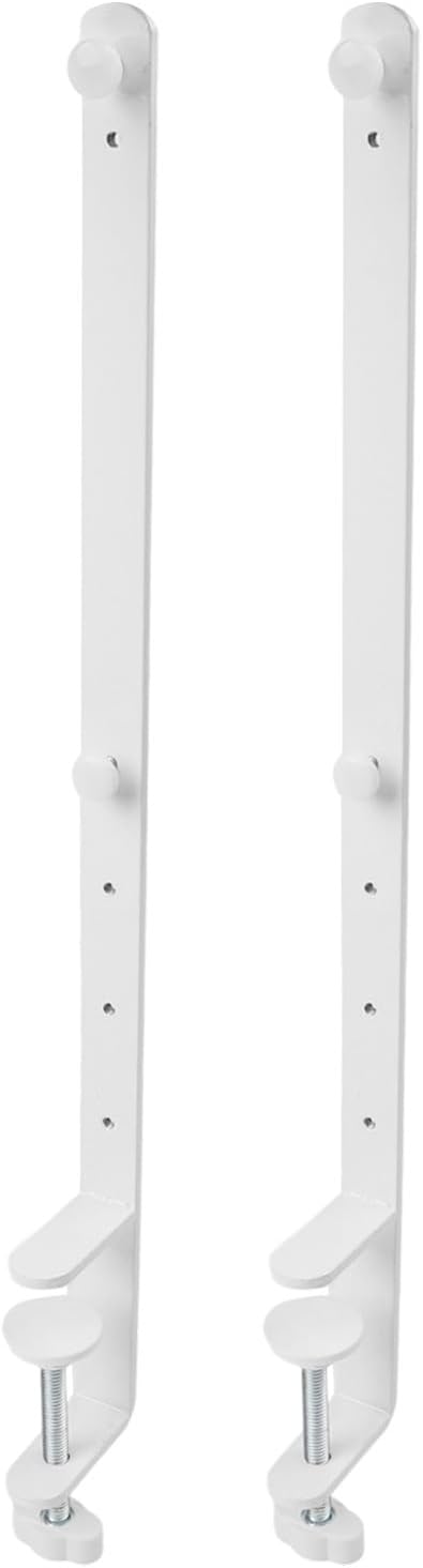 2 Pack Extended Desk Clamp for Pegboard, Nailless Metal Desktop Fixing Bracket with 41.5cm Height, Adjustable Office Gaming Accessory for 1-5.5cm Thick Desks, White - Image 3