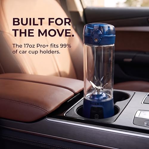 BLENDi Pro+ Portable Blender (17.5oz, Navy Blue) – Powerful Ice Crushing 120W Motor, USB-C Rechargeable, Cordless Personal Blender Smoothies & Shakes – BPA-Free, Self-Cleaning, Travel-Friendly - Image 6