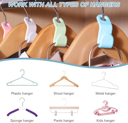 100 PCS Space Saving Hanger - Clothes Hanger Connector Hooks, Stacking Hanger Hooks Space Saver, Plastic Closet Organizers and Storage Hanger Extender for Heavy Duty Cascading Connection Hook (White) - Image 5