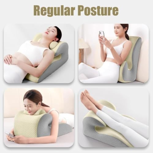 Multifunctional Couple Pillow,Bed Wedge Pillow Prone Stomach Pillow Back Support,Enhances Intimacy,Portable Memory Foam,Blackgray - Image 6
