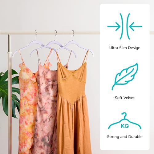 Sishynio Velvet Hangers 30 Pack, Non-Slip Slim Felt Clothes Hangers Purple | Space-Saving Closet Organization; Flocked Surface; 360° Swivel Hooks; For Shirts, Coats, Dresses, Blouses - Image 3
