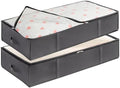 Lifewit 95L 2 Pack Under Bed Storage Containers, Large Capacity Blanket Storage Bags with Reinforced Handle, Organization and Storage for Comforters, Sheets, Clothes, Bedroom, College Dorm, Grey | Storage Box with Lid, Foldable Clothes Storage, Moving ... by Lifewit