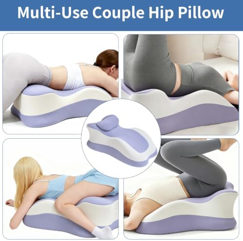 Intimacy Pillow Wedge - Sweet Spot Pillow for Couples, Memory Foam Ergonomic Support Cushion, Multi-Position Couples Pillow, Removable Washable Cover for Relaxation & Play (Purple Grey) - Image 4