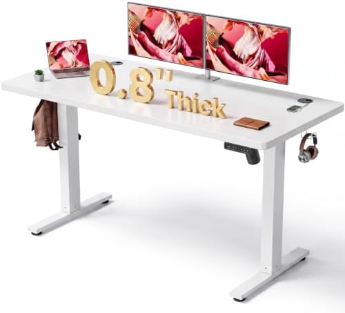 White 47x24 in Electric Standing Desk, 0.8 Inch Thick Tabletop by Unknown