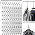 NiHome Space Saving Hangers 10-Pack, Metal Closet Organizer with Safety Cap | 7-Loop Retractable Design Chain Hanger for Compact Storage, Ideal for Travel,Dorm & Office, Wrinkle-Reducing for All Garments by NiHome