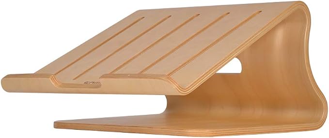 Wood Laptop Stand, White Birch, Ergonomic Design for Most Laptops Heat Dissipation, Cord Management, Suitable for Desk or Tabletop (2020-02) by SAMDI