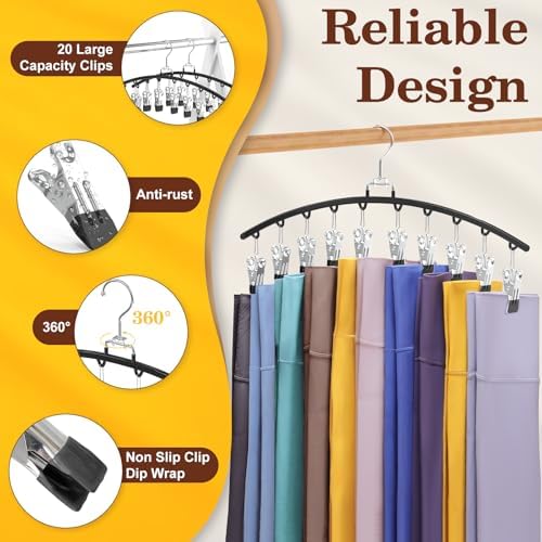 4 Pack Closet Organizers and Storage for Legging, Ginyoyo Metal Gym Clothes Legging Organizer w/40 Clips Holds 40 Leggings, Hangers Space Saving, Room Organization Essentials, Black - Image 2