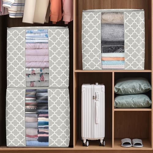 Storage Bags 6 Pack 100L Clothes Organization and Storage Containers | Large Blanket for Comforters,Bedding, Foldable Organizer with Reinforced Handle, Clear Window, Sturdy Zippers - Image 6
